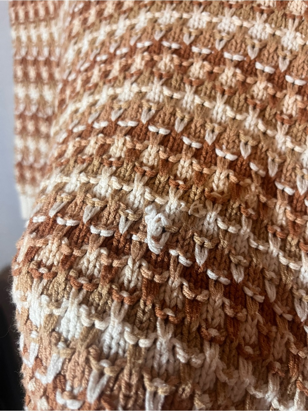 Universal Thread Brown Cream Striped Knit Sweater Women’s Large - Picture 4 of 4